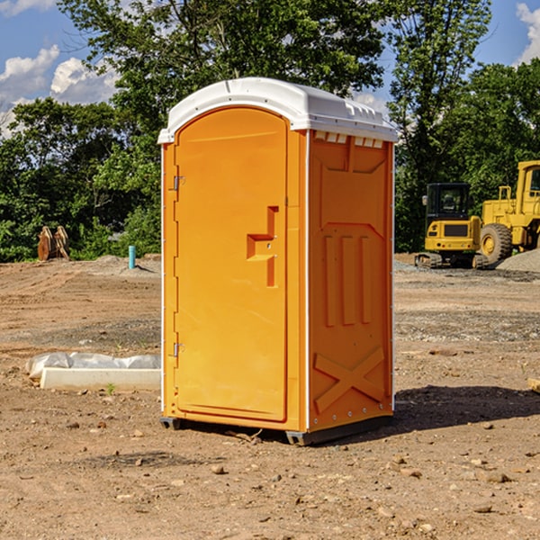 how often are the portable restrooms cleaned and serviced during a rental period in Irene South Dakota